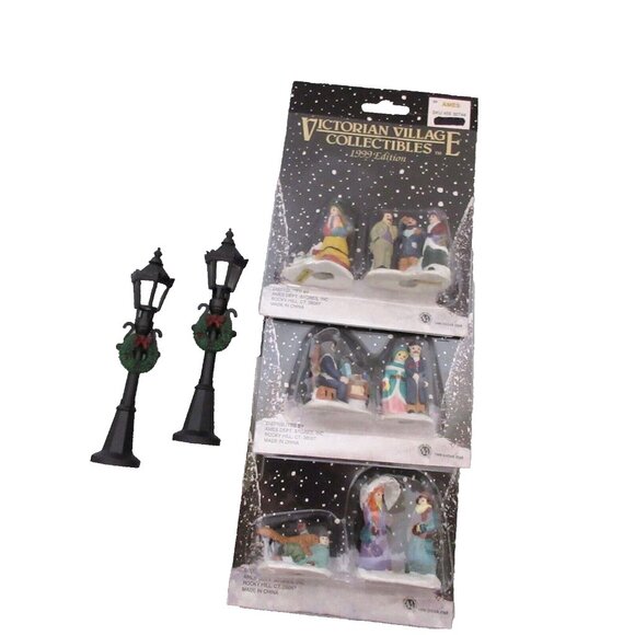 Victorian Village Collectibles 1999 Edition Accessory Figures Lampposts Lot NEW - Picture 6 of 6